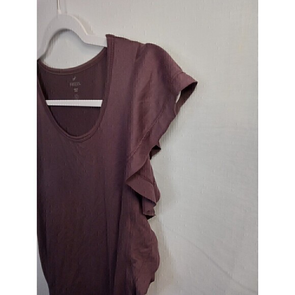 Freely Womens large purple flowy top Ruffle Sleeves - Picture 10 of 13